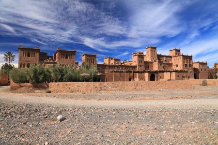 Kasbah Amridil, Morocco. Fortified residence in Morocco made of mudbrick. Skoura oasis landmark.