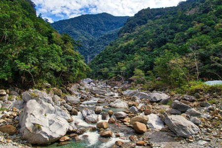 Taroko Gorge National Park in Taiwan. Shakadang trail canyon view.