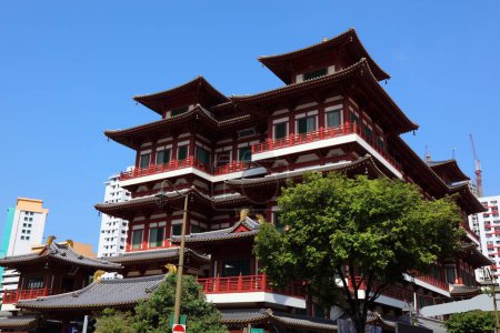 Buddha Tooth Relic Temple in Singapore Chinatown district.