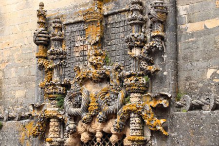 Monasterio Tomar Arquitectura manuelina. Tomar Convento de Cristo - Caballeros Templarios monasterio en Portugal. Patrimonio de la Humanidad UNESCO.