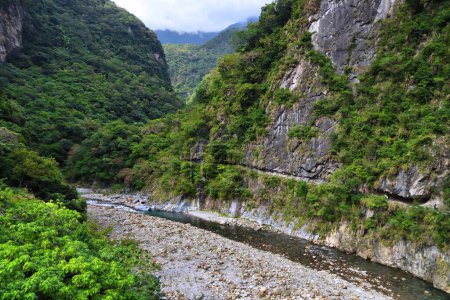 Taroko Gorge National Park in Taiwan. Shakadang trail canyon view.