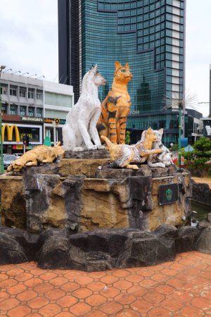 Photo for KUCHING, MALAYSIA - MARCH 8, 2024: Cat monument of Kuching, capital city of Sarawak state in Malaysia. - Royalty Free Image