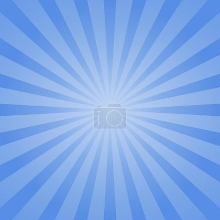 Illustration for Sunburst background. Vector sunburst blue concentric beams pattern. Radial rays abstract vector texture. - Royalty Free Image