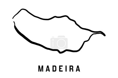 Ilustración de Madeira island map simple outline. Vector hand drawn simplified style map. - Imagen libre de derechos