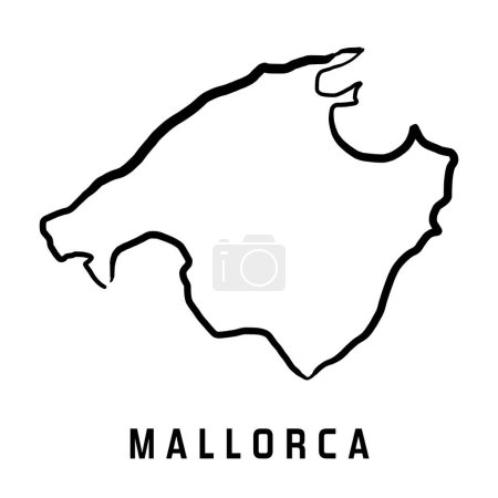 Ilustración de Mallorca isla mapa esquema simple. Vector dibujado a mano mapa de estilo simplificado. - Imagen libre de derechos