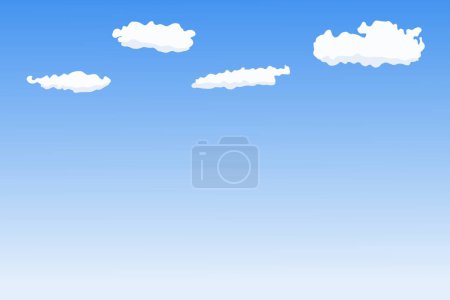 Illustration for Sky texture. Vector illustration. Blue sky white clouds with copy space at the bottom. - Royalty Free Image