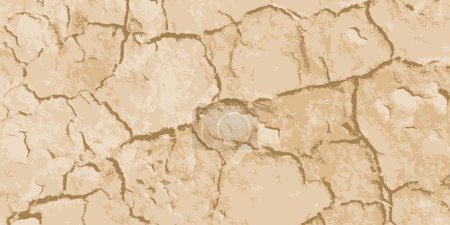 Dry earth vector. Dried ground - cracked mud background. Climate change drought concept.