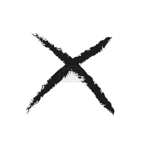 Illustration for Grunge X mark. Crossed X symbol vector illustration. Cross design element to cancel, reject and refuse something. - Royalty Free Image