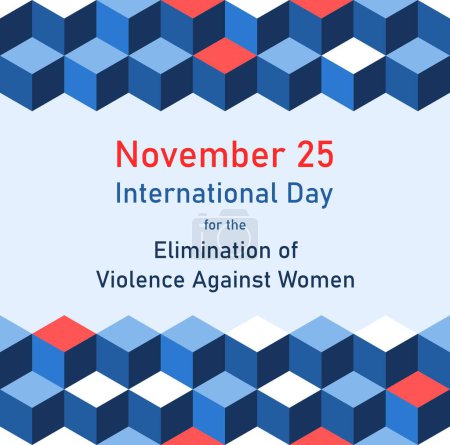 Téléchargez les illustrations : Journée internationale pour l'élimination de la violence à l'égard des femmes le 25 novembre. Affiche d'annonce de médias sociaux. - en licence libre de droit