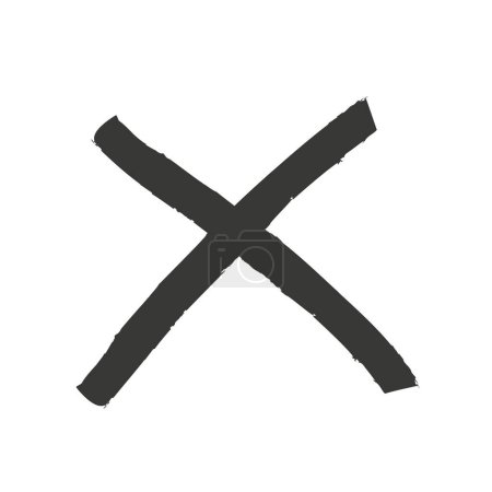 Illustration for Vector grunge painted X mark. Crossed X symbol. Cross design element to cancel, reject and refuse something. - Royalty Free Image