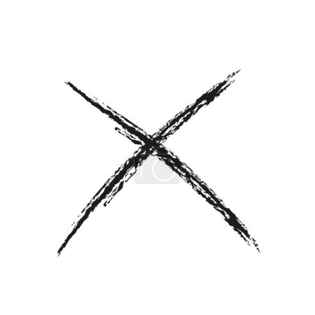 Illustration for Grunge X mark. Crossed X vector symbol. Cross design element to cancel, reject and refuse something. - Royalty Free Image