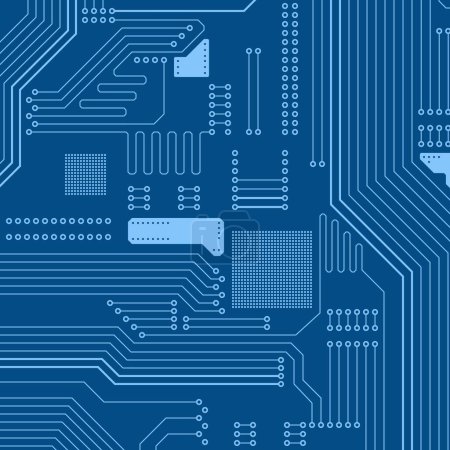 Illustration for Electronic circuit board blue background. Technology design abstract concept vector illustration. Vector background. - Royalty Free Image