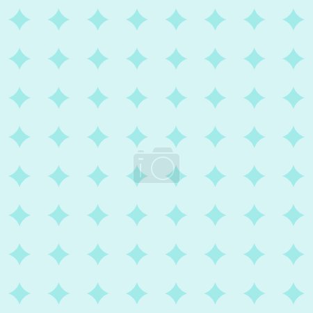Illustration for Turquoise geometric pattern. Mid century tiling pattern. Vector 60s rounded squares or sparkles seamless design. - Royalty Free Image