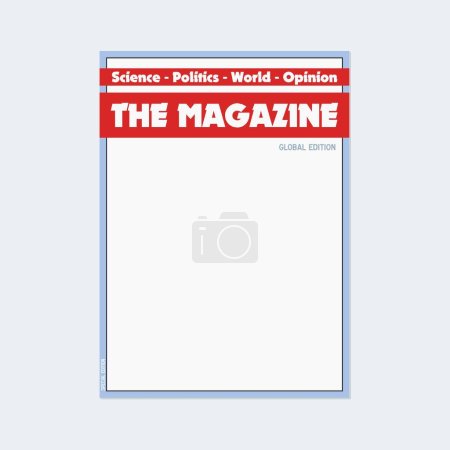 Illustration for Magazine front page blank template. Vector generic magazine cover mockup with copy space. - Royalty Free Image