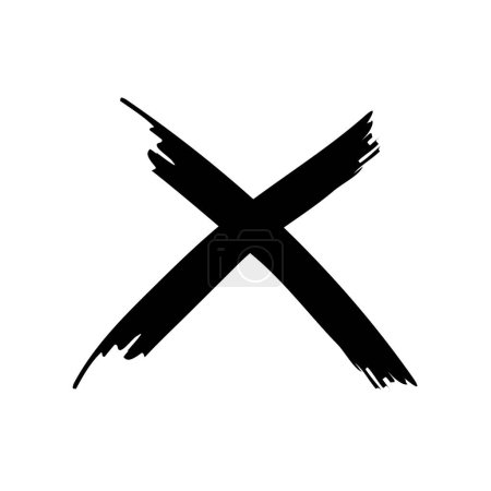 Illustration for Painted X mark. Crossed X symbol vector illustration. Cross design element to cancel, reject and refuse something. - Royalty Free Image