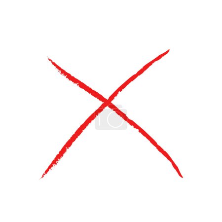 Illustration for Vector grunge red X mark. Crossed X symbol. Cross design element to cancel, reject and refuse something. - Royalty Free Image