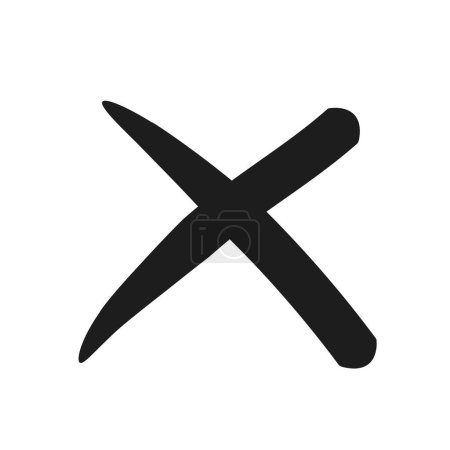 Illustration for Simple X mark. Crossed X symbol vector illustration. Cross design element to cancel, reject and refuse something. - Royalty Free Image
