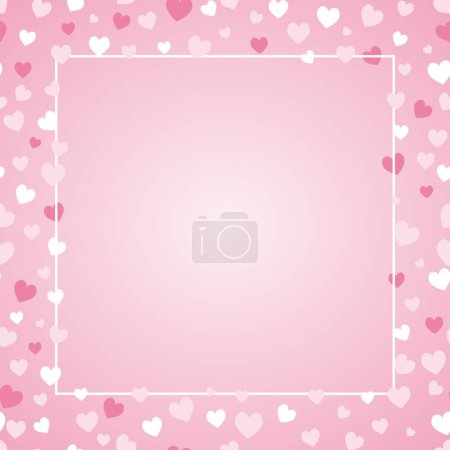 Herzförmige Grenze. Quadratische Form Design perfekt für Social-Media-Post über Valentinstag Angebote oder Angebote.