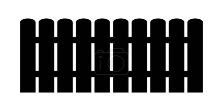 Garden fence isolated vector. Simple wooden fence vector element.
