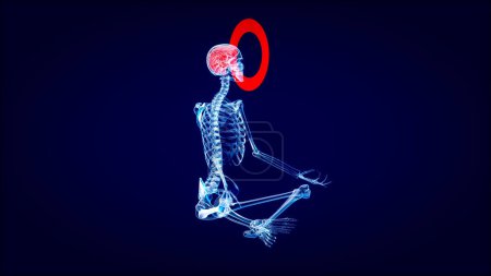 Téléchargez les photos : Illustration 3D de l'homme zen abstrait créatif en rayons X - en image libre de droit