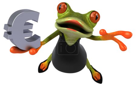 Photo for Fun frog  with euro - 3D Illustration - Royalty Free Image