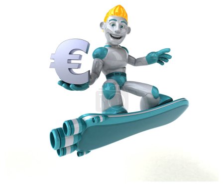 Photo for Big robot with euro   - 3D Illustration - Royalty Free Image