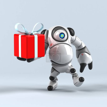 Photo for Big robot with gift  - 3D Illustration - Royalty Free Image