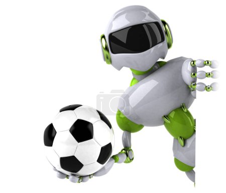 Photo for Green robot with ball  - 3D Illustration - Royalty Free Image