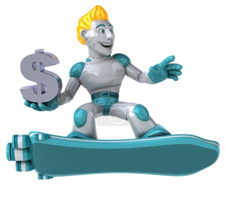 Photo for Big robot with dollar   - 3D Illustration - Royalty Free Image