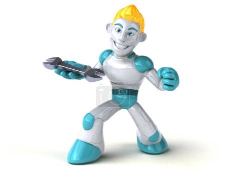 Téléchargez les photos : Grand robot avec outil - Illustration 3D - en image libre de droit
