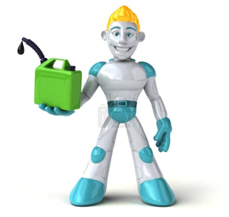Photo for Big robot with oil   - 3D Illustration - Royalty Free Image