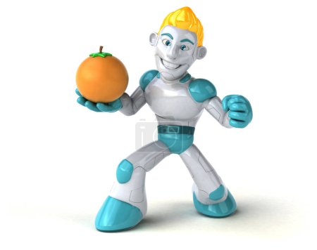Photo for Big robot  with orange  - 3D Illustration - Royalty Free Image