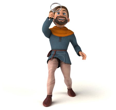 Photo for Fun 3D cartoon medieval man character - Royalty Free Image