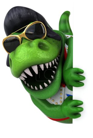 Foto de Diversión ilustración de dibujos animados 3D de un personaje rockero Trex - Imagen libre de derechos