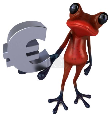 Photo for Fun red frog with euro  - 3D Illustration - Royalty Free Image