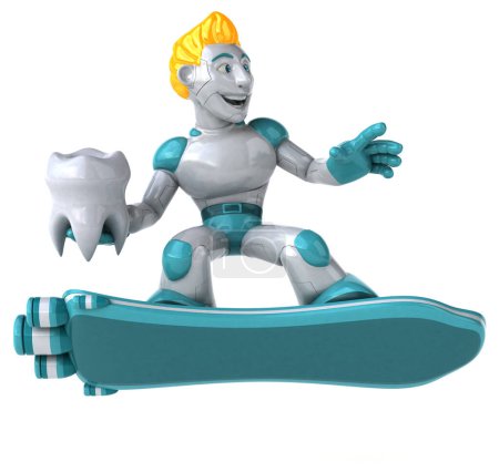 Photo for Robot  with tooth - 3D Illustration - Royalty Free Image