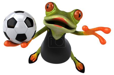 Photo for Fun frog with ball  - 3D Illustration - Royalty Free Image