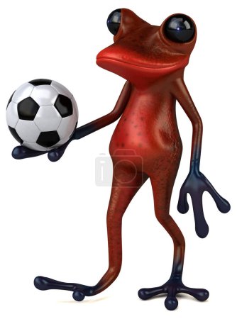 Photo for Fun red frog  with ball - 3D Illustration - Royalty Free Image