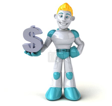 Photo for Robot with dollar  - 3D Illustration - Royalty Free Image
