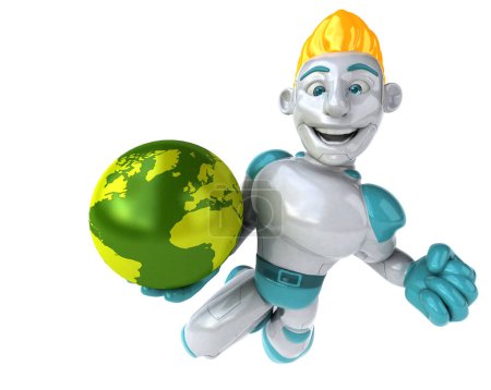Foto de Robot con globo - Ilustración 3D - Imagen libre de derechos