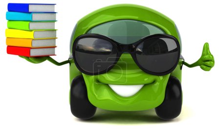 Photo for Fun car with books - 3D Illustration - Royalty Free Image