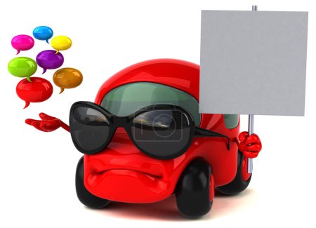 Photo for Fun car  wiith bubbles - 3D Illustration - Royalty Free Image