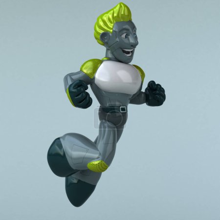 Photo for Fun green robot cartoon character  - 3D Illustration - Royalty Free Image