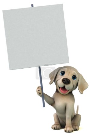 Téléchargez les photos : Amusant personnage 3D dessin animé Labrador blanc retriever - en image libre de droit