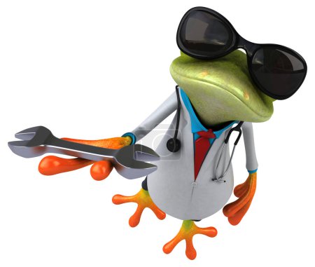 Photo for Frog doctor with tool  - 3D Illustration - Royalty Free Image