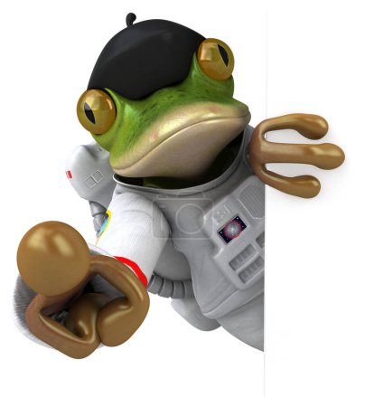 Téléchargez les photos : Amusant personnage de dessin animé 3D grenouille astronaute - en image libre de droit