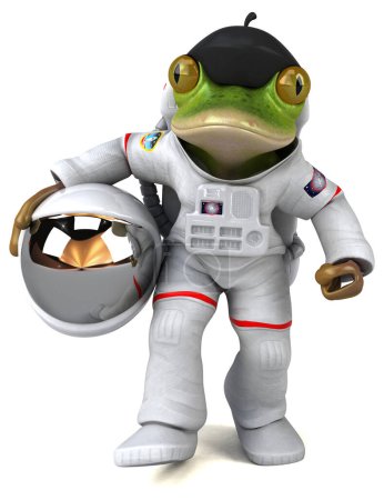 Photo for Fun 3D cartoon character  frog astronaut - Royalty Free Image
