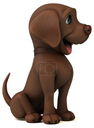 Téléchargez les photos : Amusant personnage de dessin animé 3D Labrador retriever - en image libre de droit