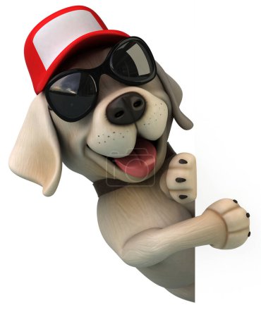 Photo for Fun 3D cartoon white Labrador retriever  character - Royalty Free Image