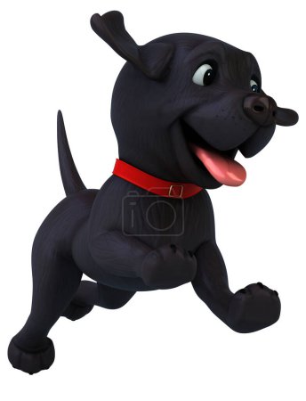 Téléchargez les photos : Amusant dessin animé 3D noir Labrador retriever personnage - en image libre de droit